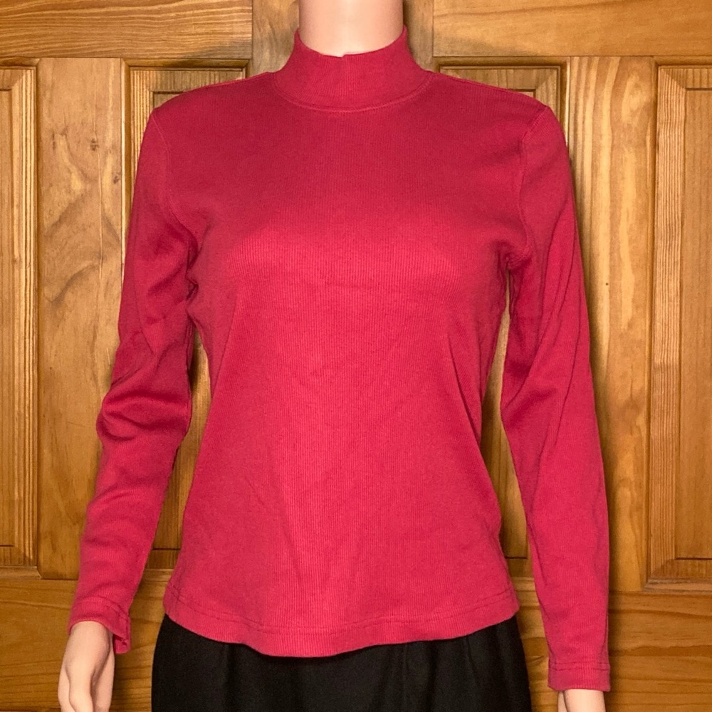 NWOT Hasting & Smith Vintage 80s 90s Top Knit Long Sleeve Blouse Pink M Medium